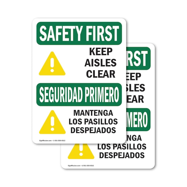 Signmission Safety Culture Sign, 5 in Width, Vinyl Decal, Rectangle, Bilingual OS-2PACK-SF-D-57-L-10817 - main